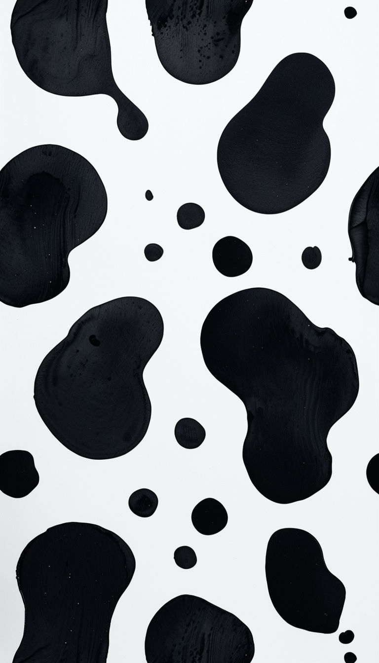 Abstract Black Ink Blot Pattern on White Background Phone Case Cover