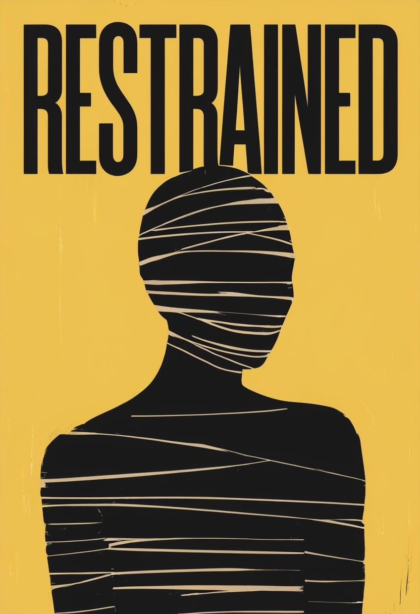 Minimalist Book Cover Design for RESTRANIED on Yellow Poster