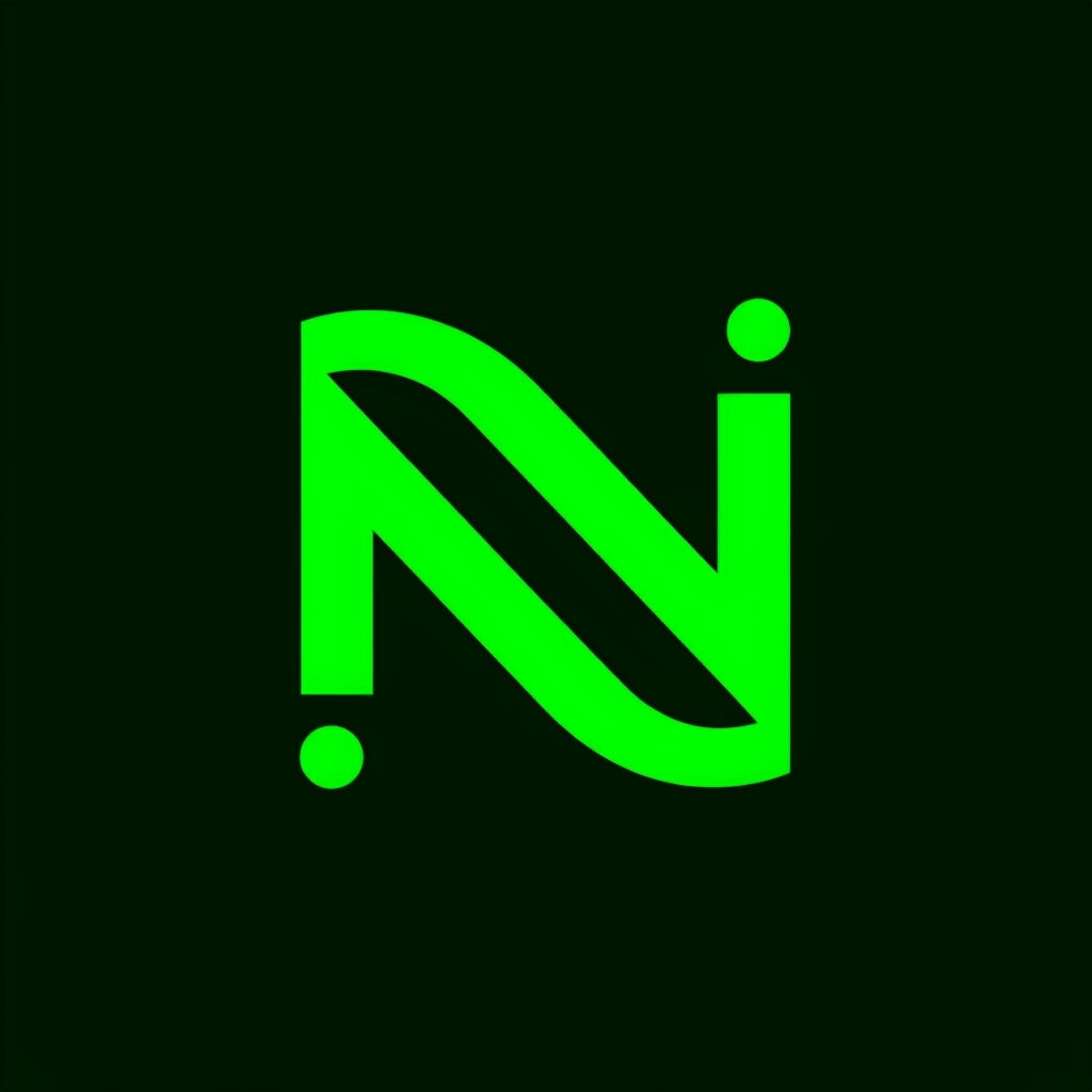 Modern Minimalist Neon Green N Logo Design