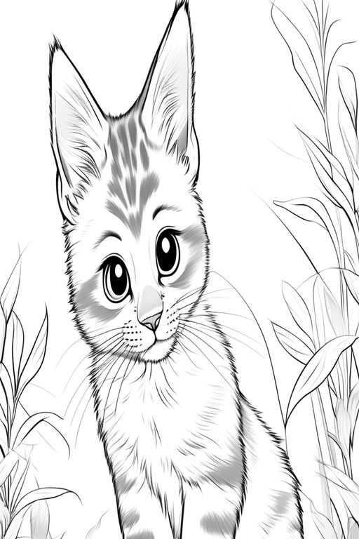 Kitten coloring page by Rodrigo Valle - Playground