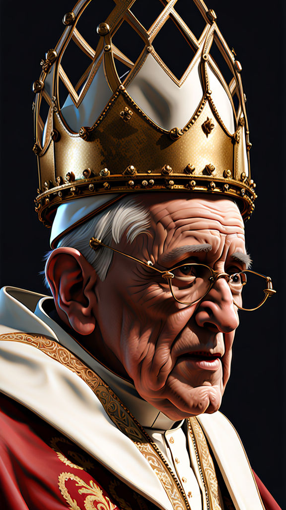 Hyper-realistic digital art portrait of Pope Gregory IX donn... by ...