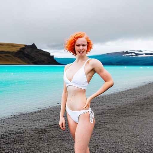 Vanessa Kirby in her bikini at Reynisfjara