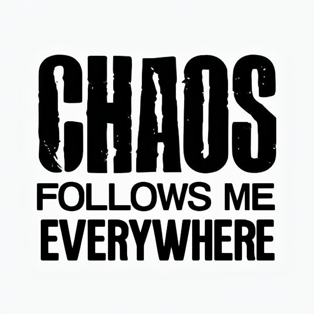 Bold Black Chaos Follows Me Everywhere Graphic Mug