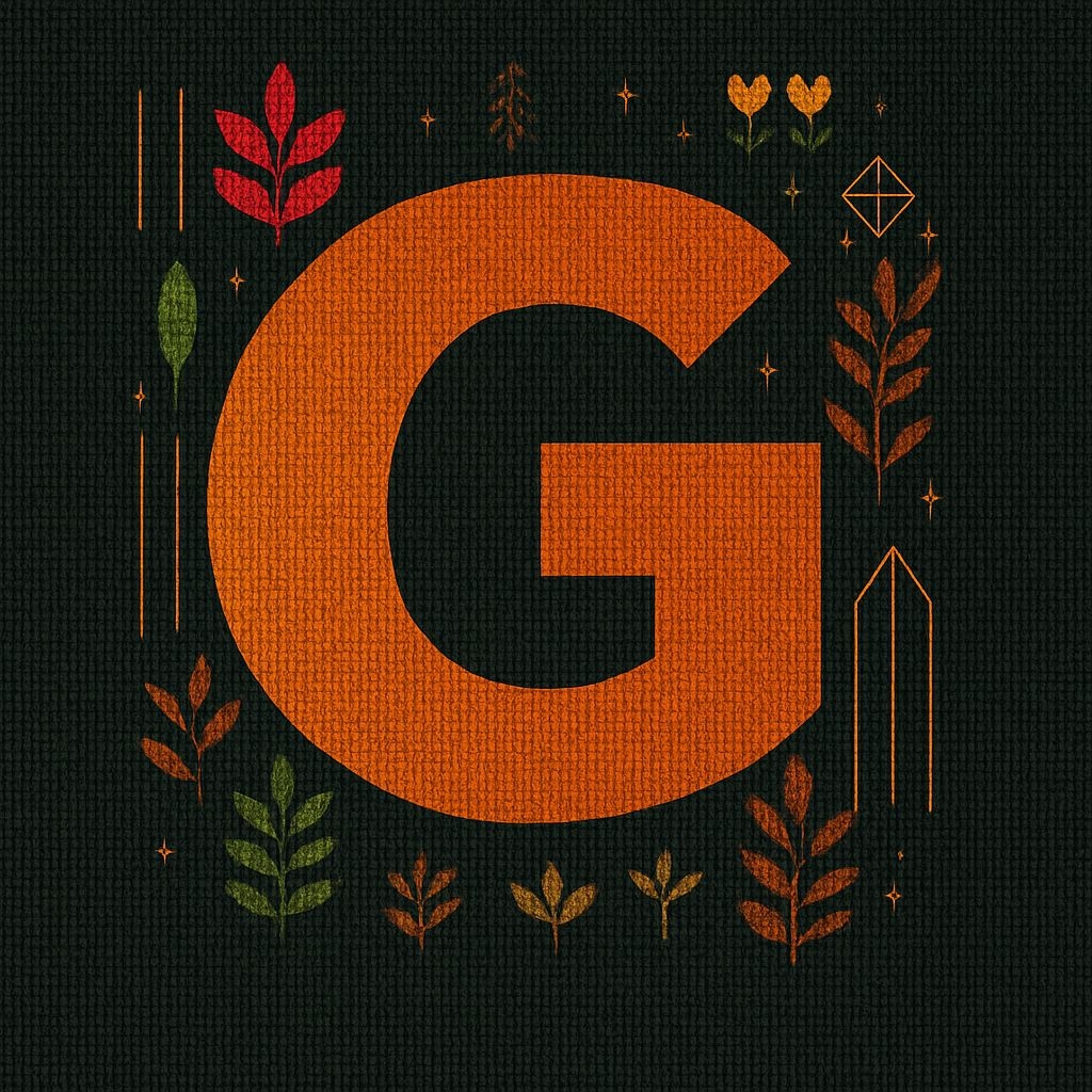 Modern Burnt Orange 'G' Graphic Design T-Shirt