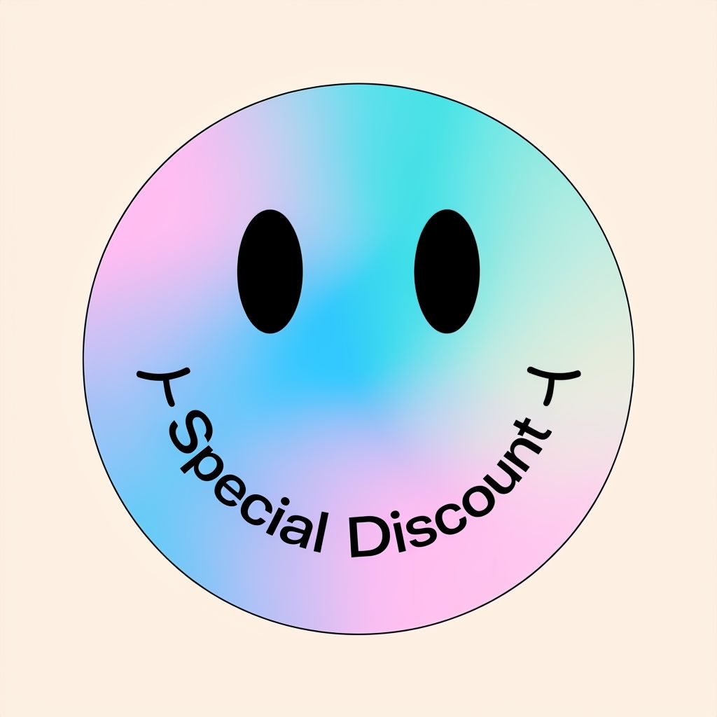 Pastel Gradient Circle with Special Discount Message Social Media Post