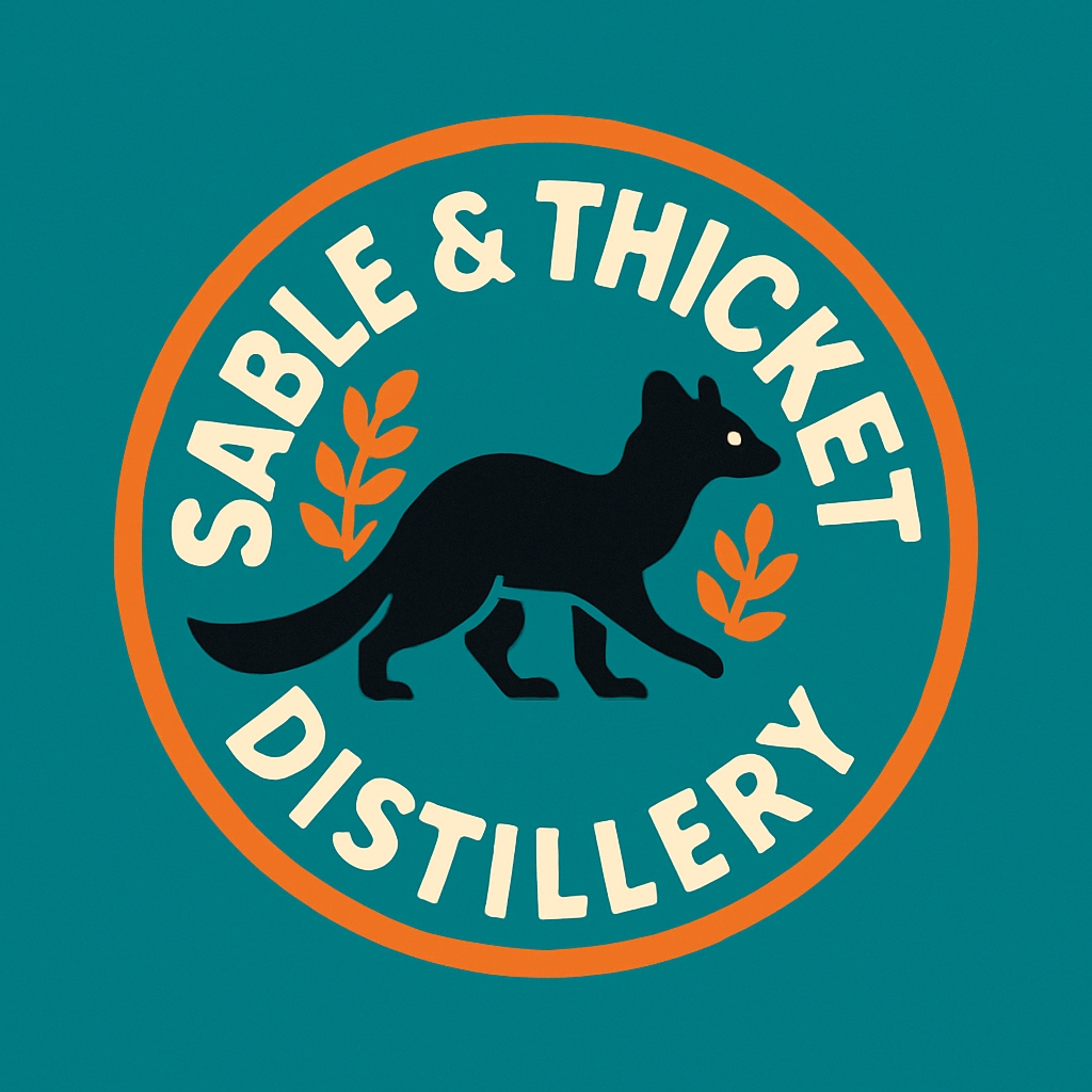 Stylized Black Panther Logo for Sable & Thicket Distillery