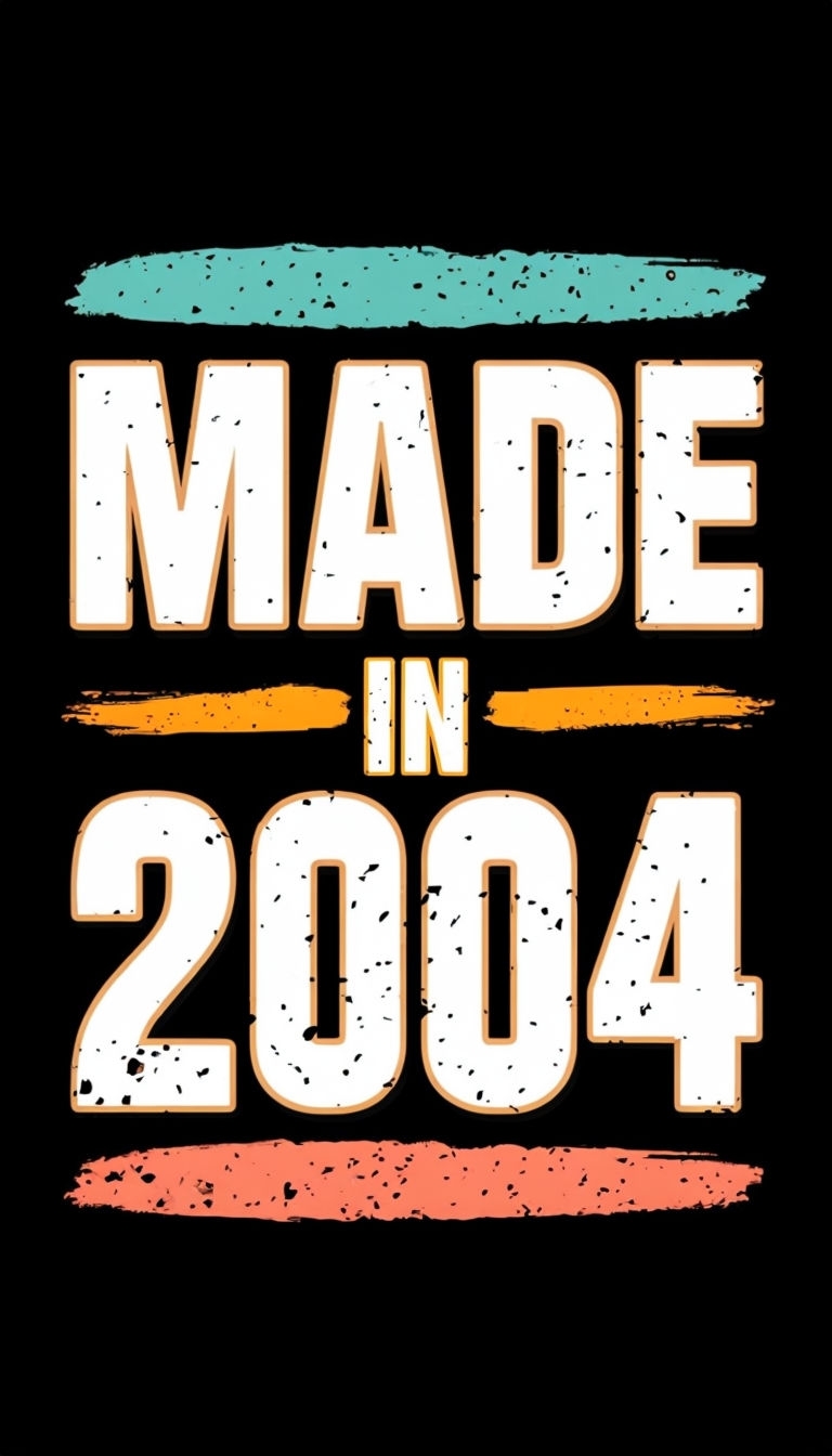 Retro Made in 2004 Vintage Text Design Phone Case Cover