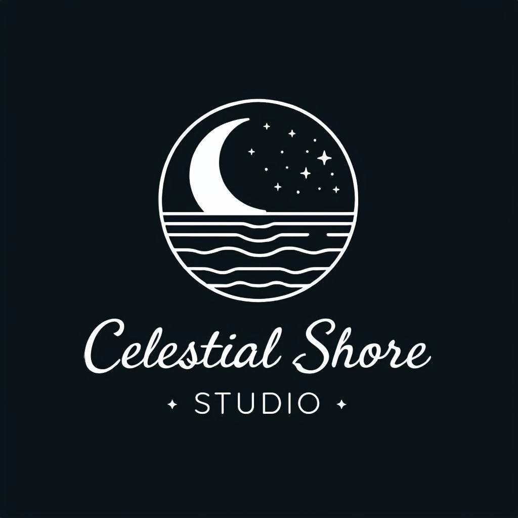 Celestial Shore Minimalist Art Studio Logo Design