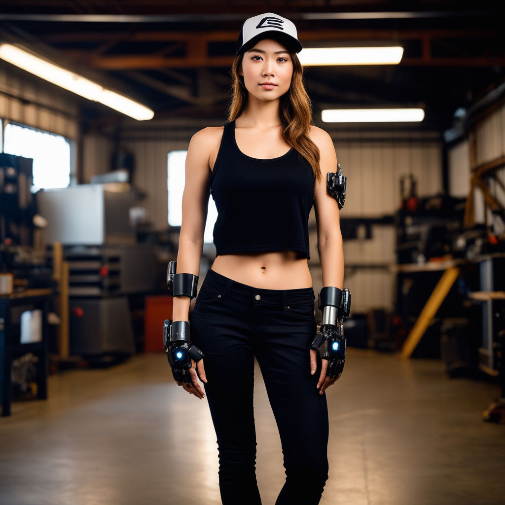 Hailey Langland full body picture with one robotic arm. One... by NPC ...