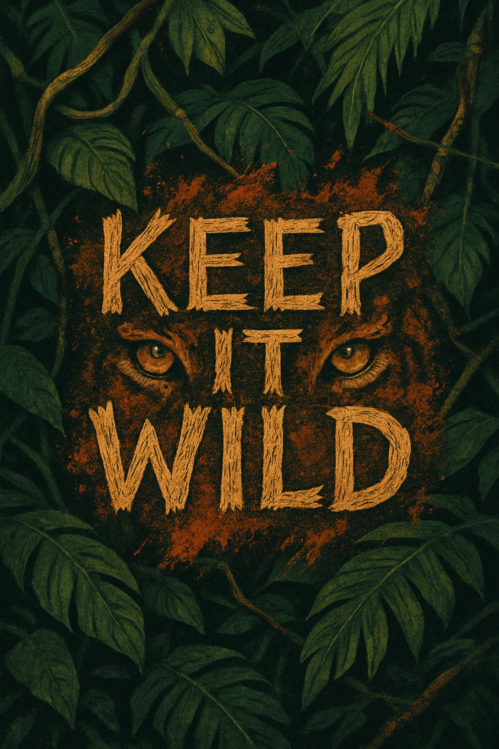Keep It Wild Rustic Jungle Adventure Poster for Cards & Invites