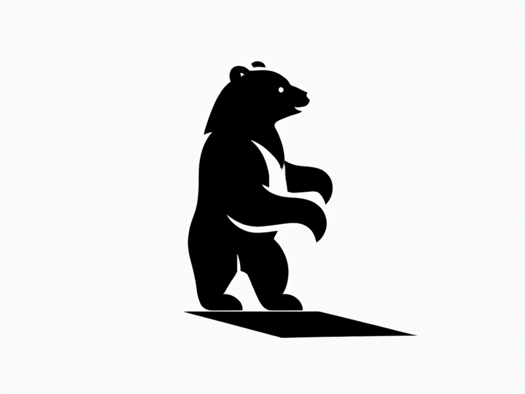 Minimalist Black Bear Silhouette Logo