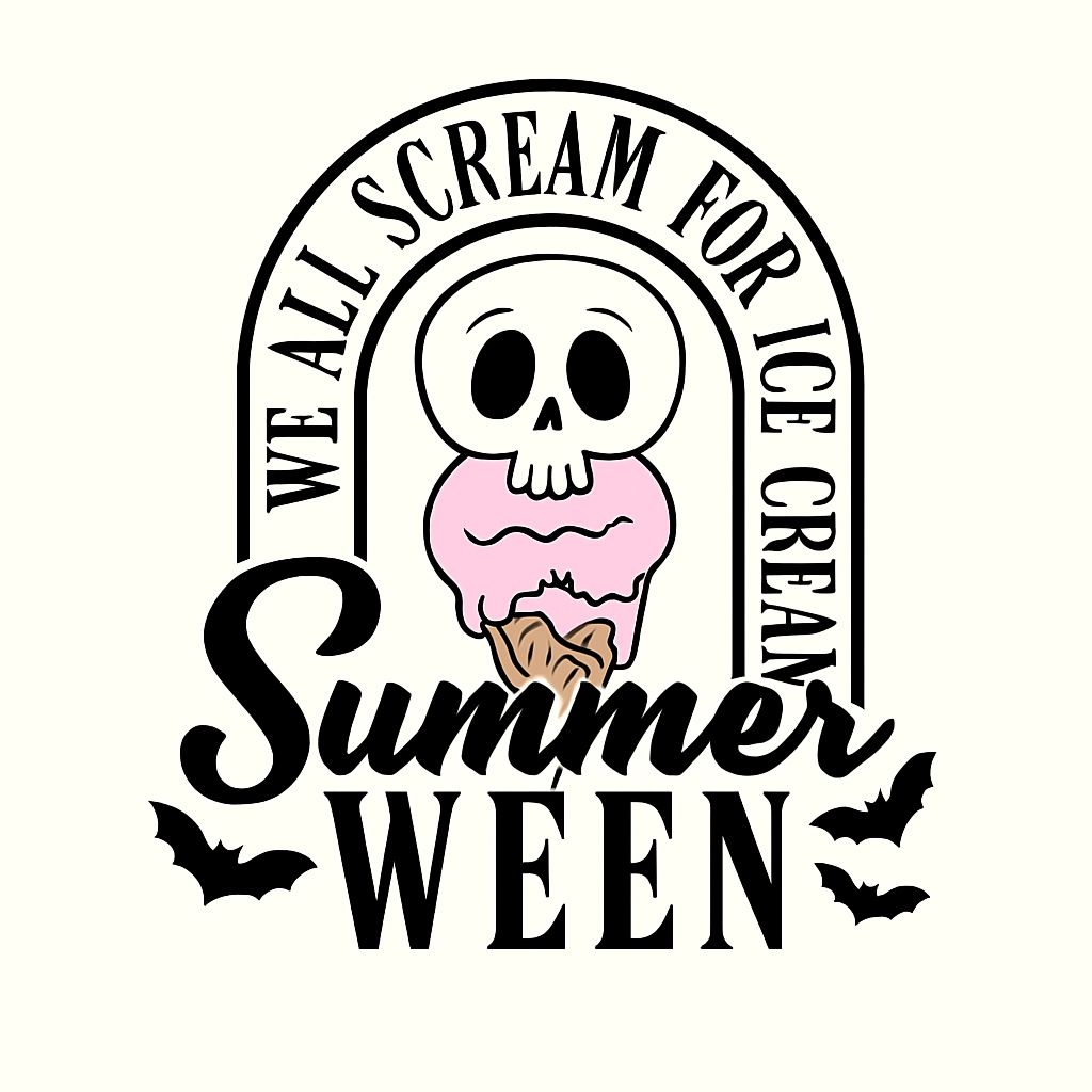 Playful Halloween Skull Ice Cream Design T-Shirt