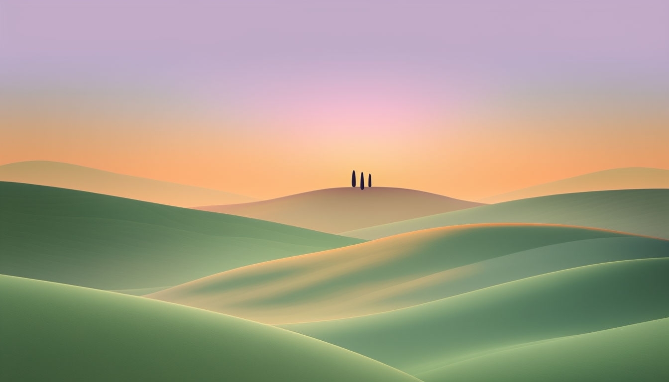 Serene Tuscan Hills Sunrise Landscape Virtual Background