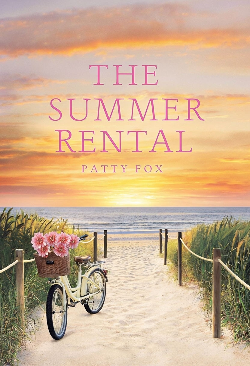 Serene Summer Beach Sunset Book Cover for The Summer Rental EBook Cover