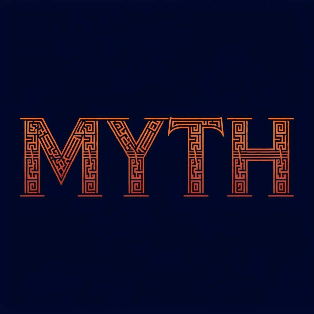 Ornate MYTH Typography with Greek Patterns Logo