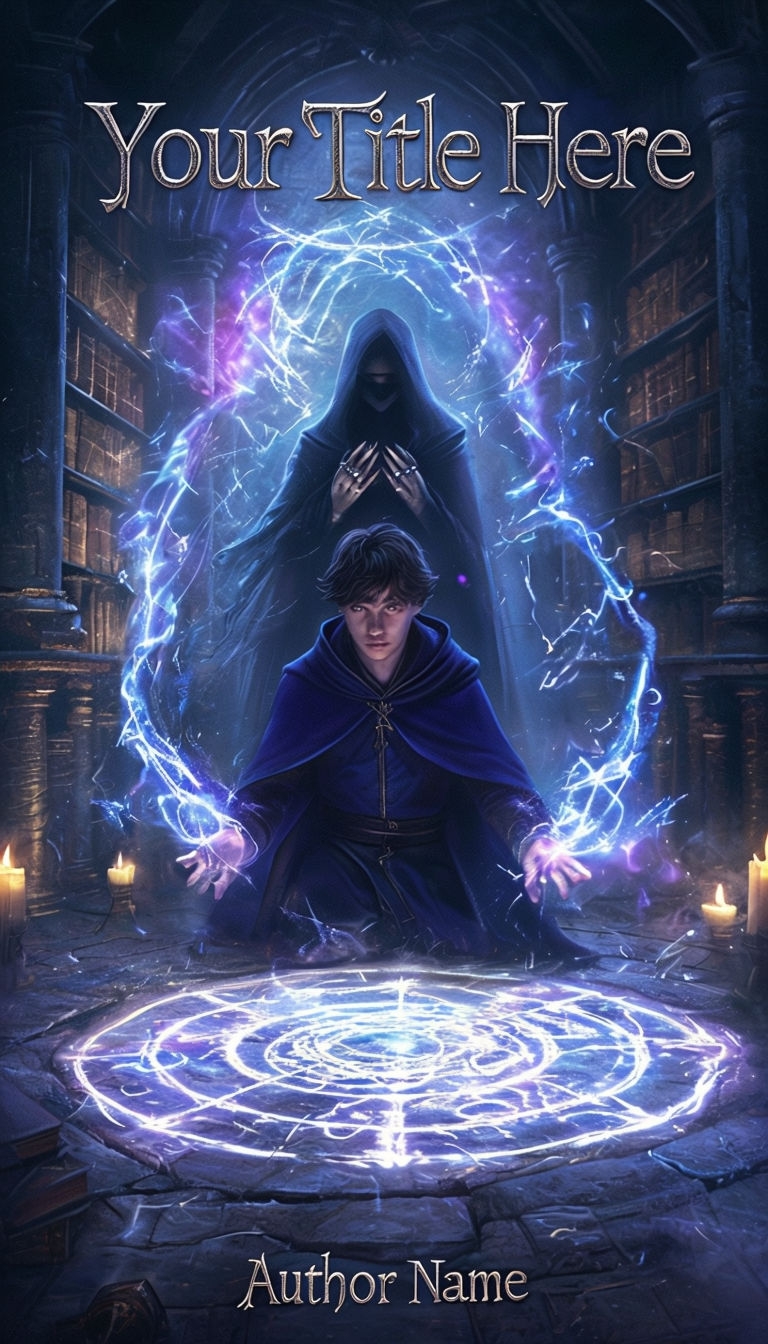 Enchanting Dark Sorcery Book Cover with Mystical Elements EBook Cover