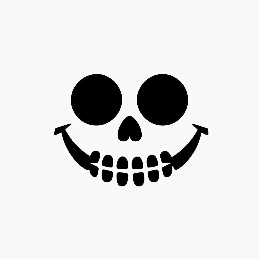 Playful Black Skull Minimalist Design for Halloween Mug