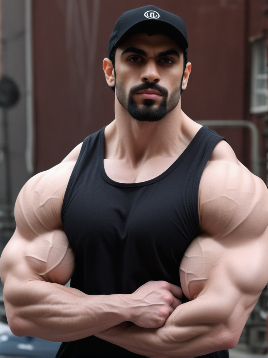 Pale persian hunk with massive diamond-shaped-jawline tankto... by ...