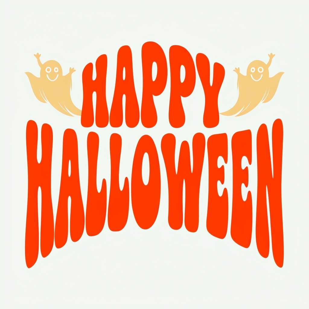 Happy Halloween Ghosts Minimalist Design T-Shirt