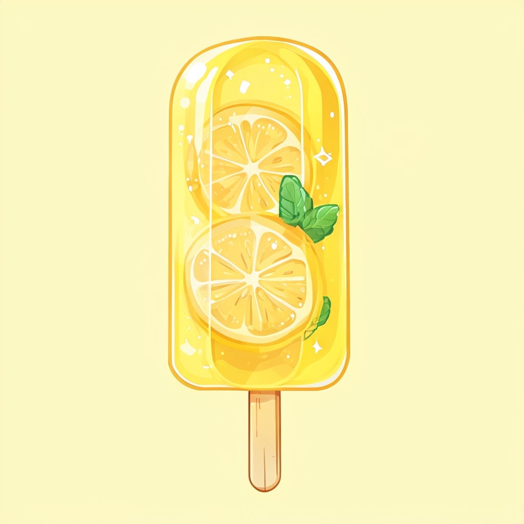 Bright Yellow Lemonade Ice Lolly Popsicle Illustration T-shirt