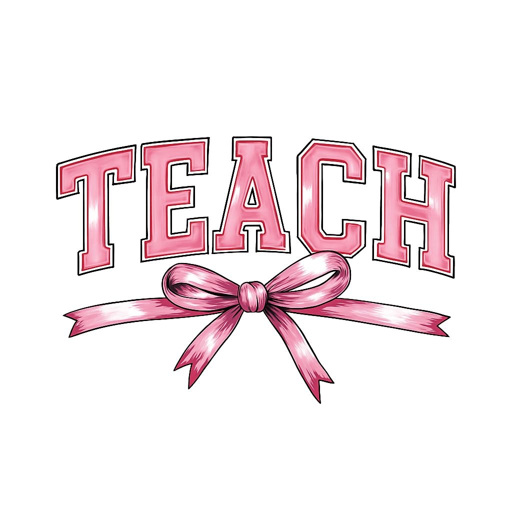 Bold Pink TEACH Text with Stylish Bow Design Mug