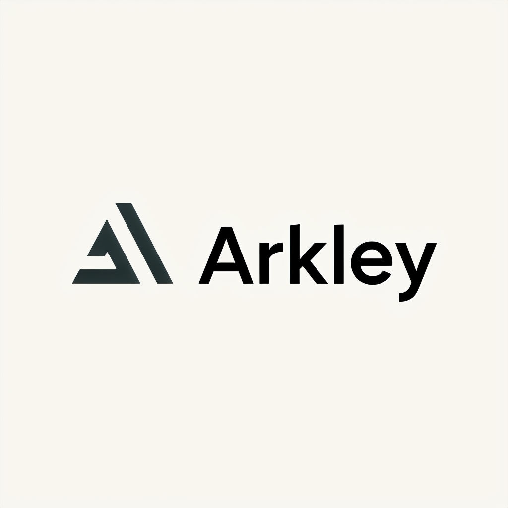 Minimalist Modern Arkley Logo Design on Off-White Background Logo