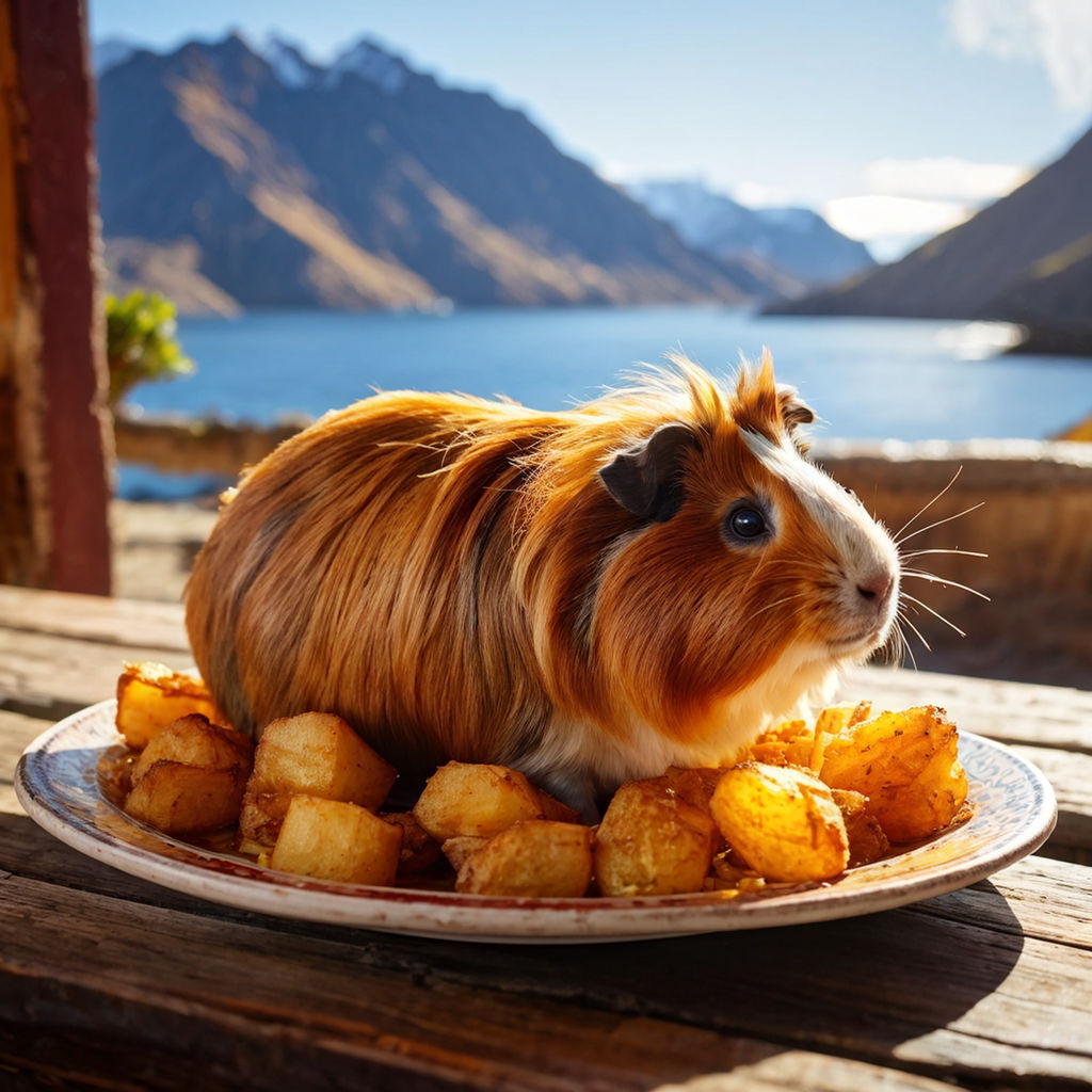 full body of a guinea pig on table Playground