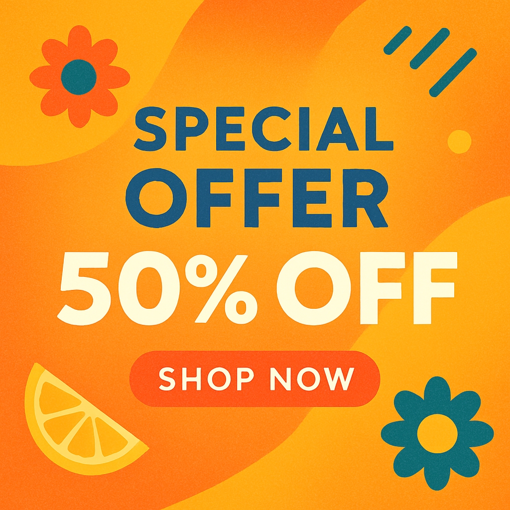 Vibrant Special Offer Promotional Banner with Shop Now Button Ads