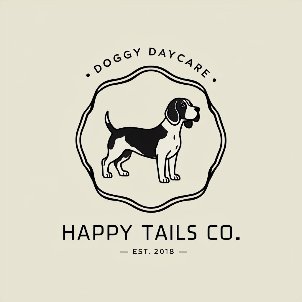 Minimalist Beagle Logo Design for Doggy Daycare Business Logo