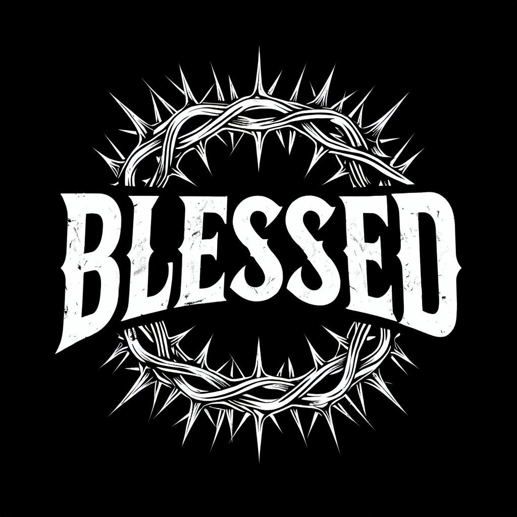 BLESSED Crown of Thorns Graphic Design T-Shirt