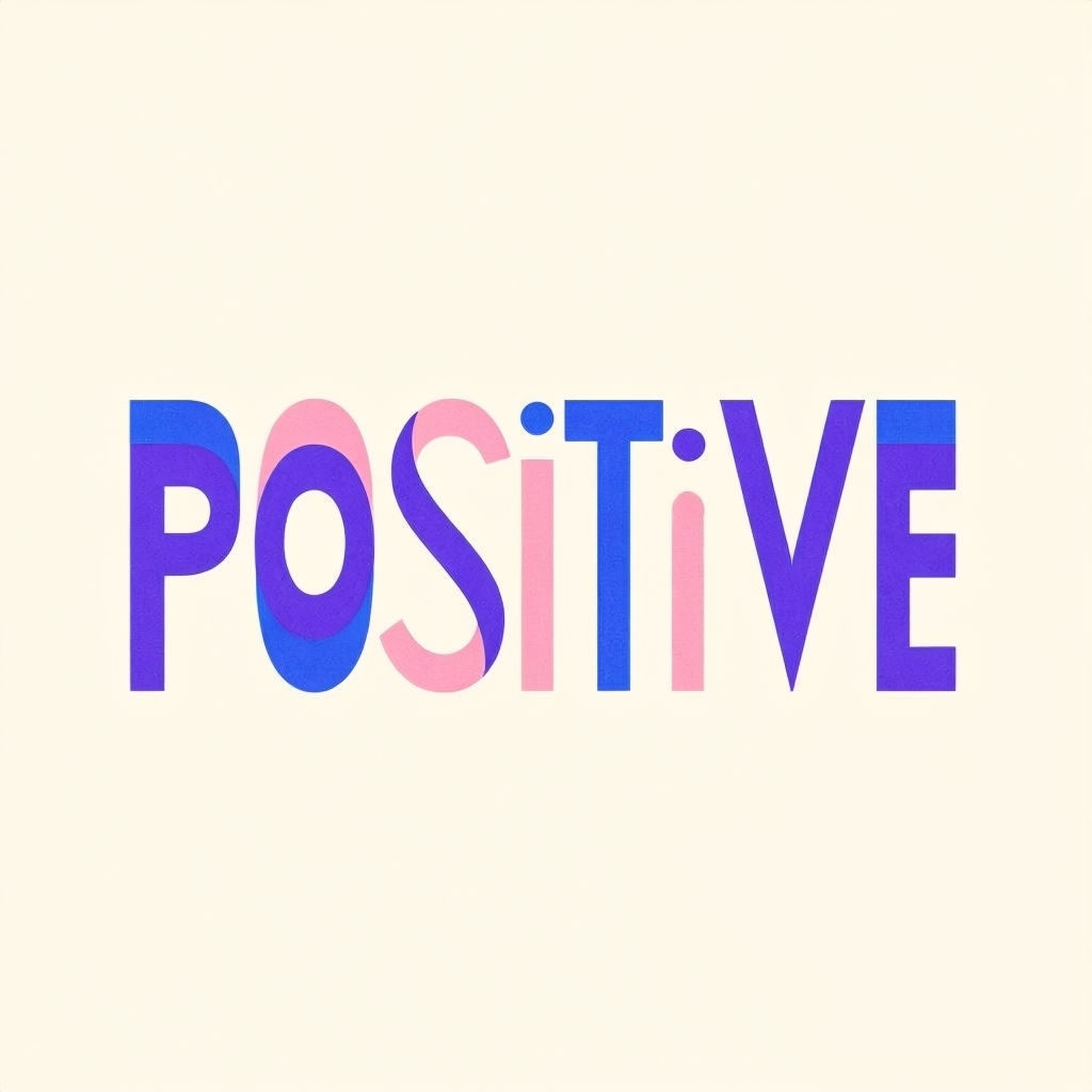 Vibrant Minimalist POSITIVE Typography Logo Design