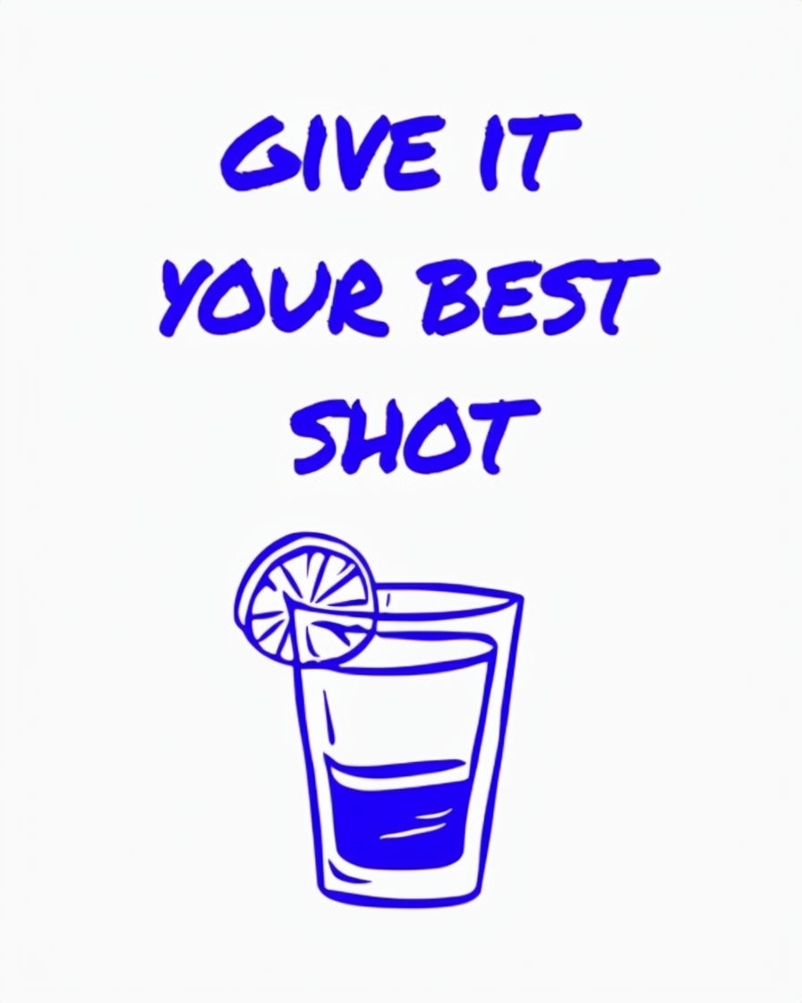 Minimalist Shot Glass with Motivational Quote Poster
