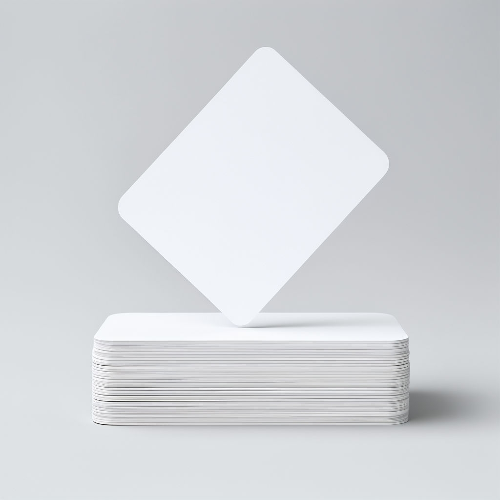 Minimalist Stack of White Blank Cards Photography Mockup