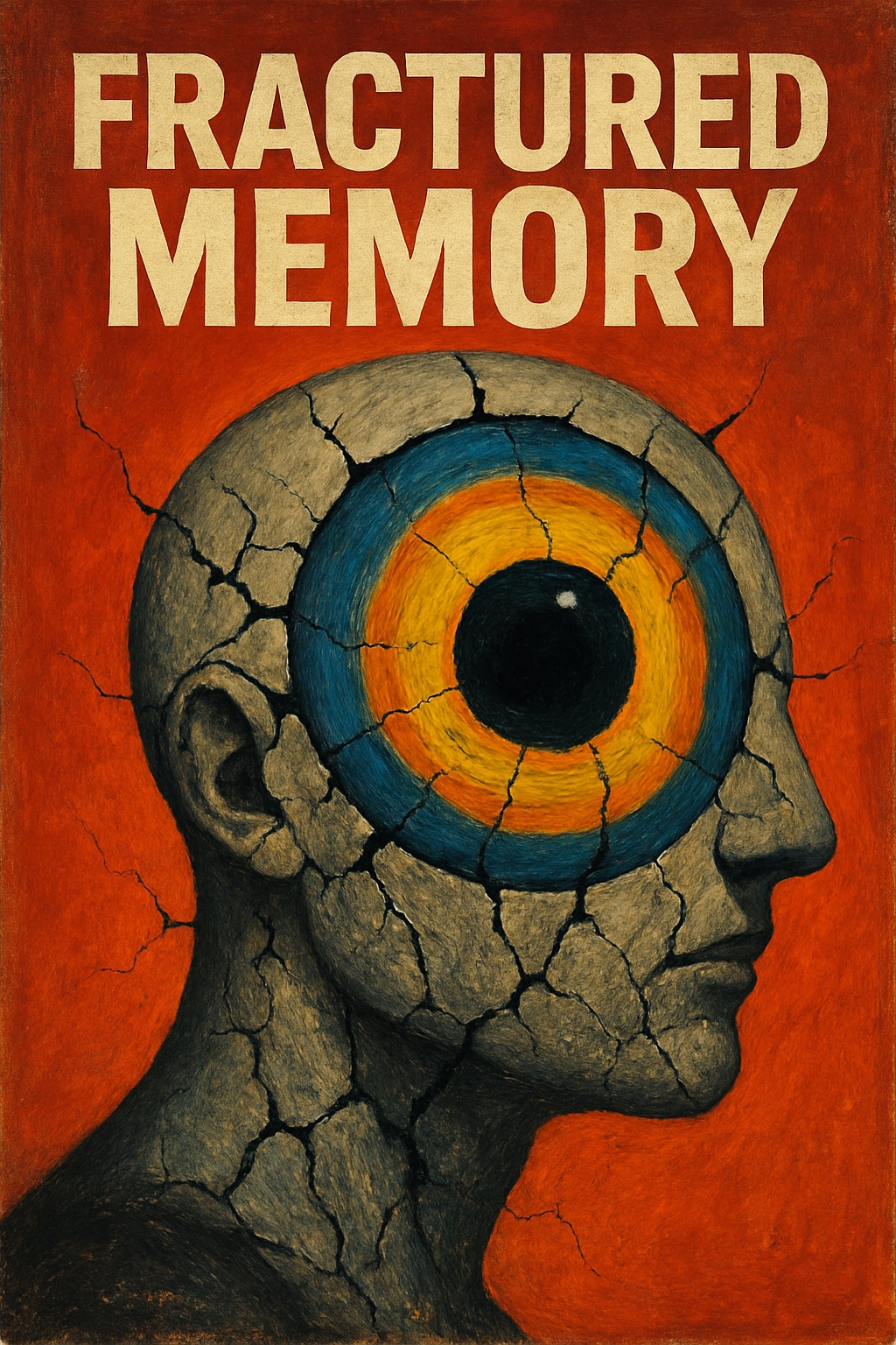 Fractured Memory Surrealistic Human Head Artwork Poster