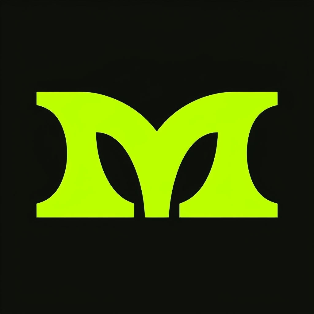 Bold Neon Lime Green 'M' Minimalist Graphic Design Logo