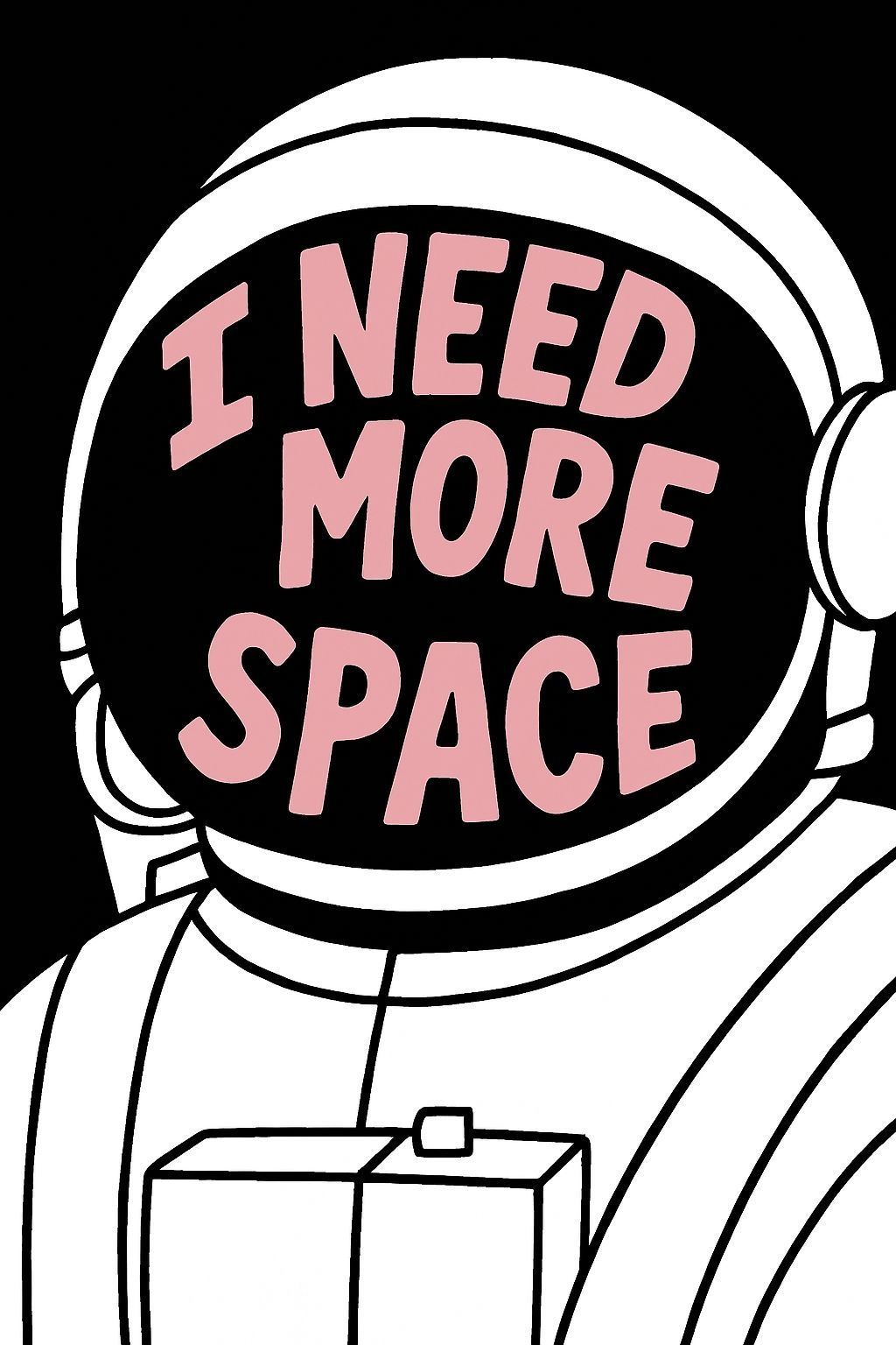 Minimalist Astronaut with 'I Need More Space' Design T-Shirt