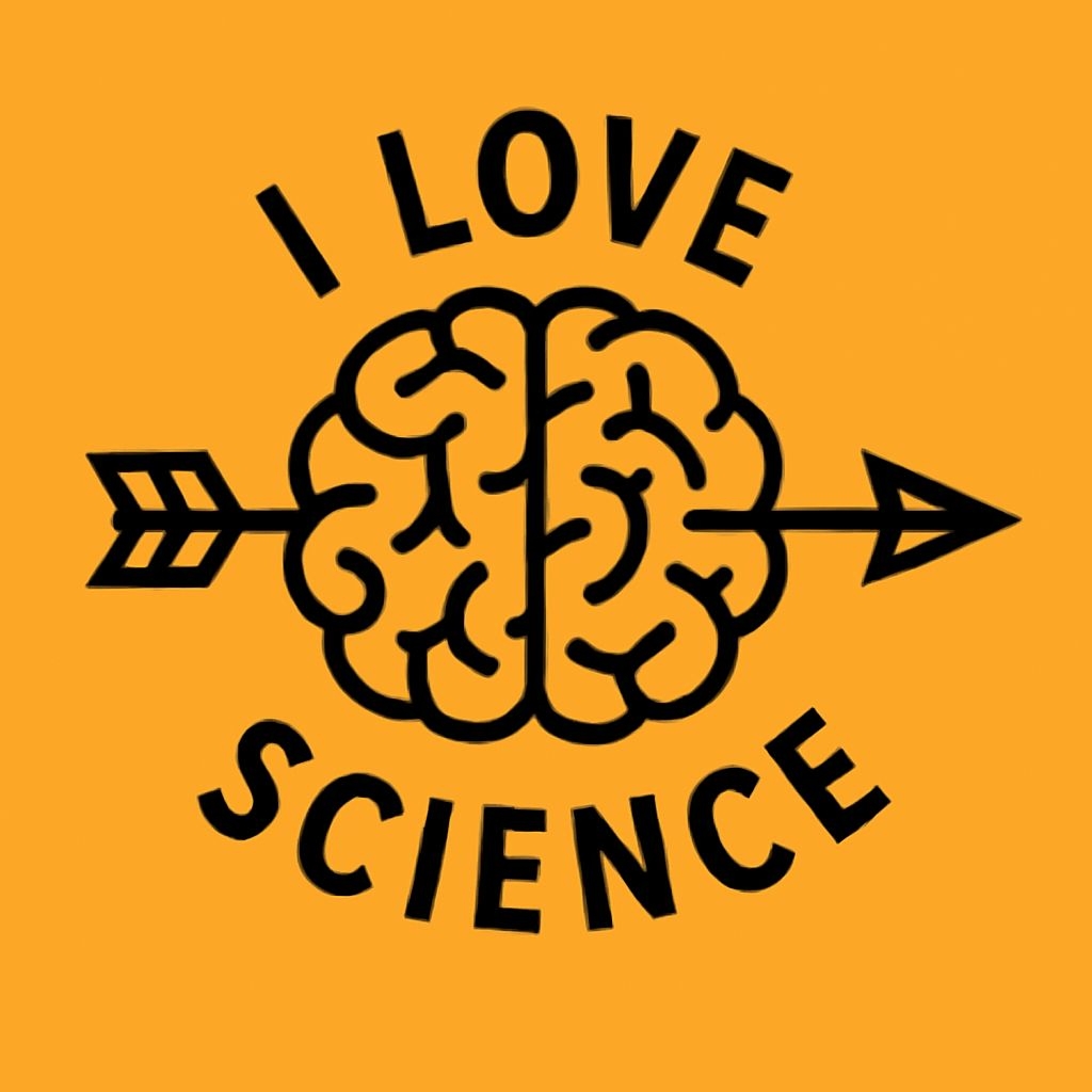 Minimalist I Love Science Brain Icon Illustration T-shirt