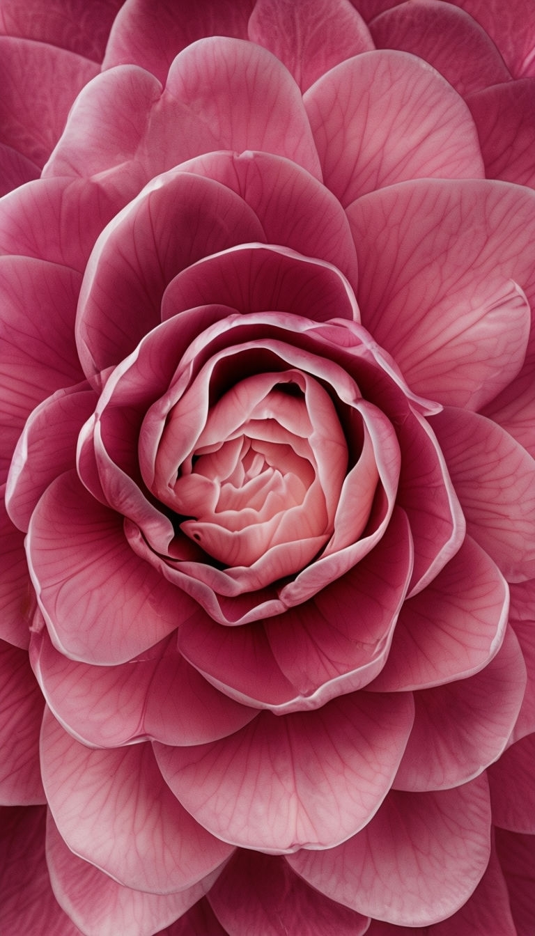 Elegant Deep Pink Camellia Flower Close-Up Photography Mobile Wallpaper