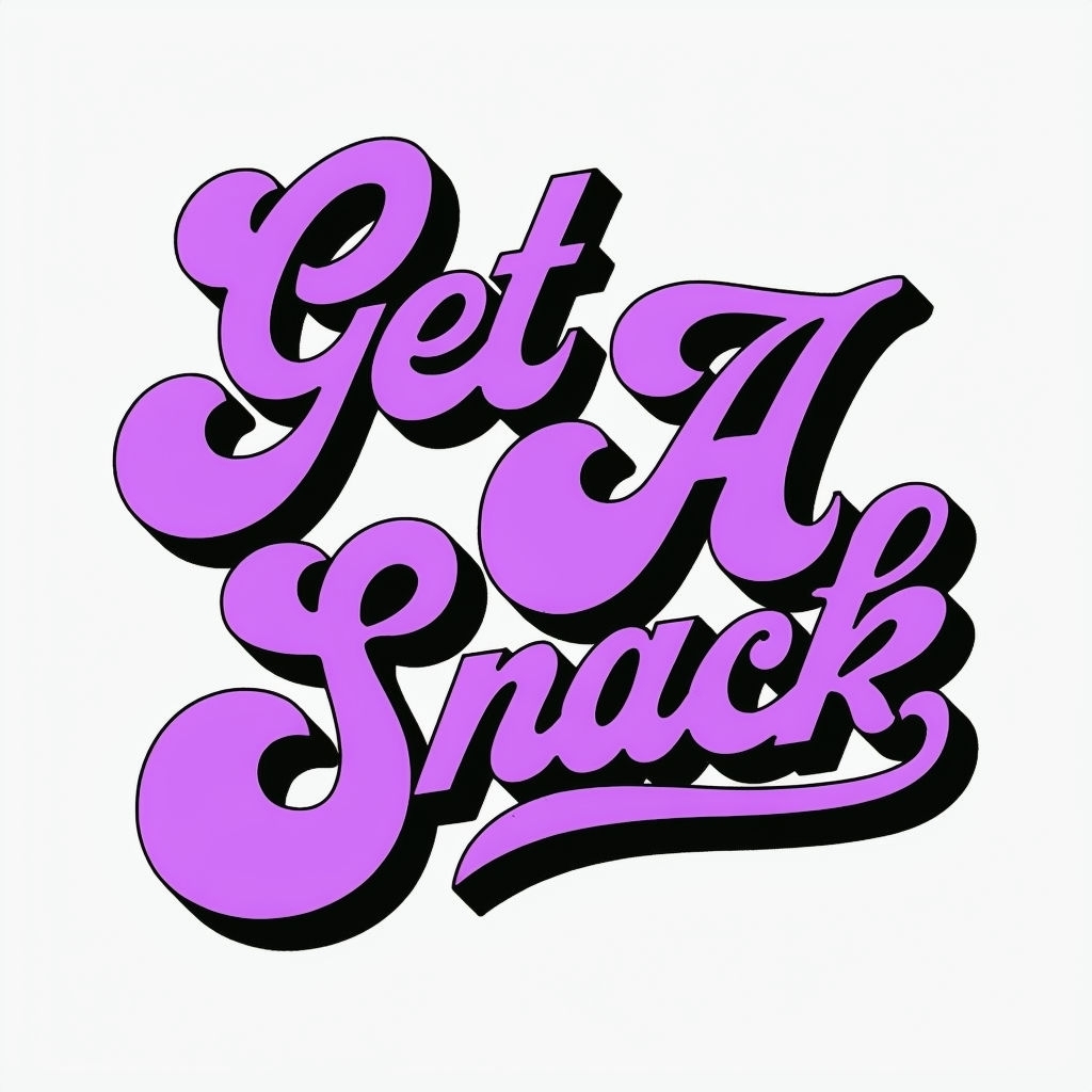 Vibrant Retro Get A Snack Text Design Sticker