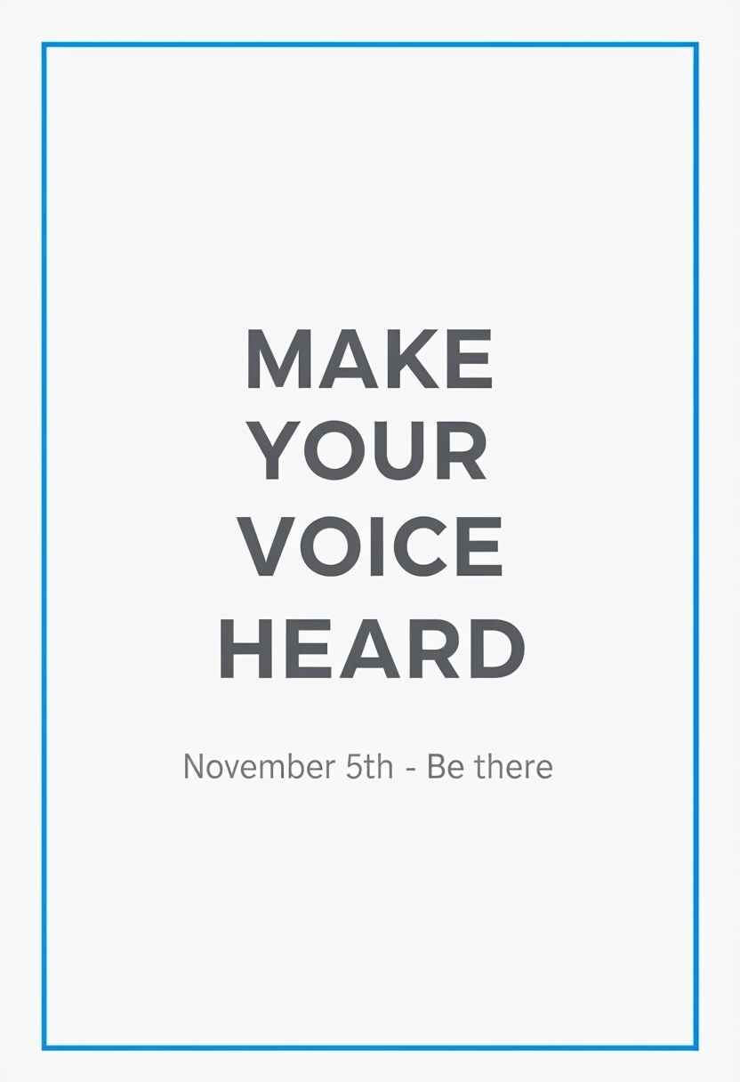 Minimalist Voter Participation Invite with Bold Message Cards & Invites