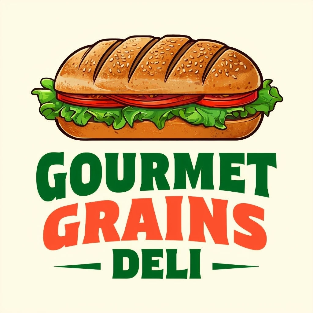 Vibrant Cartoon Gourmet Grains Deli Sandwich Art Poster