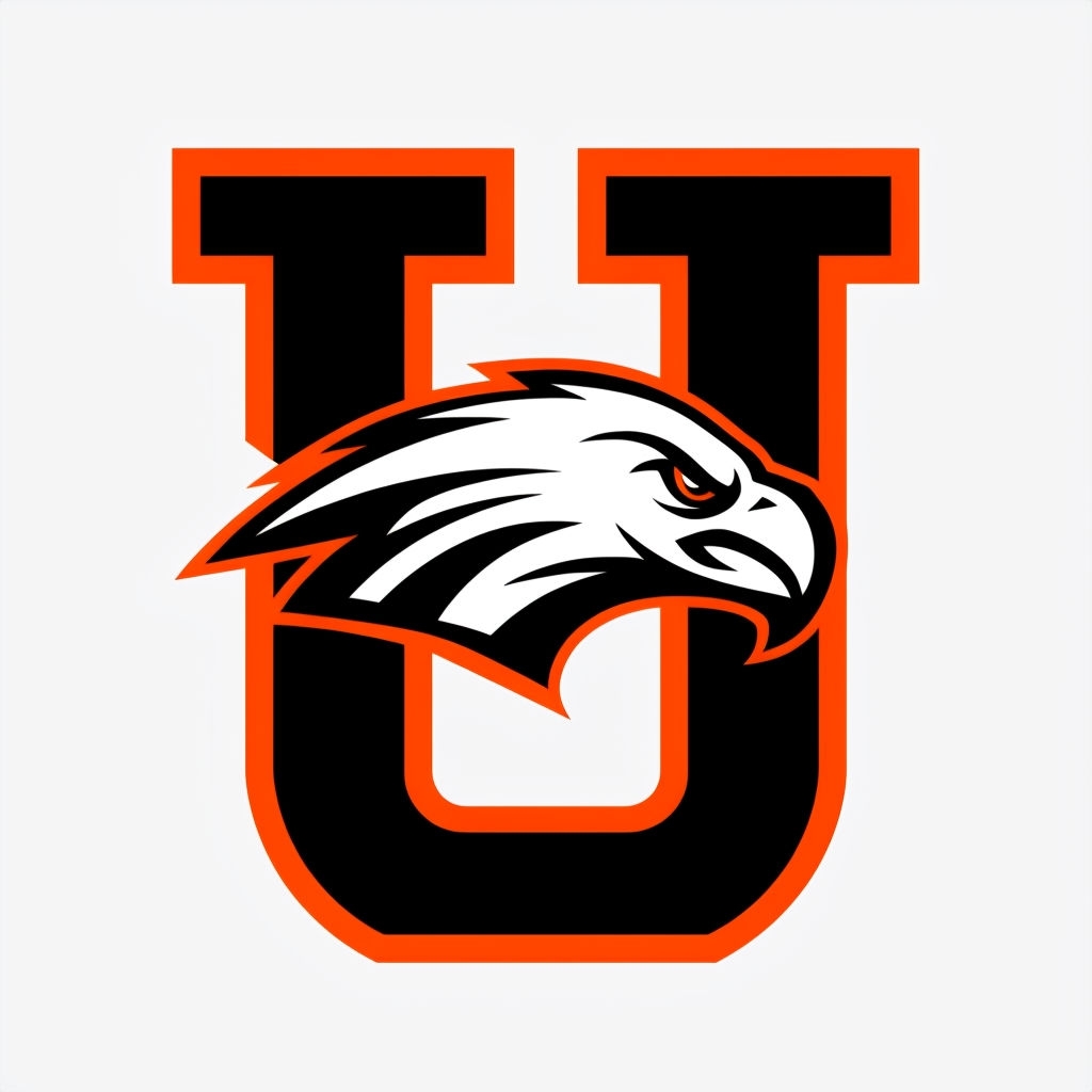 Bold U Letter Logo with Eagle Design for Hats