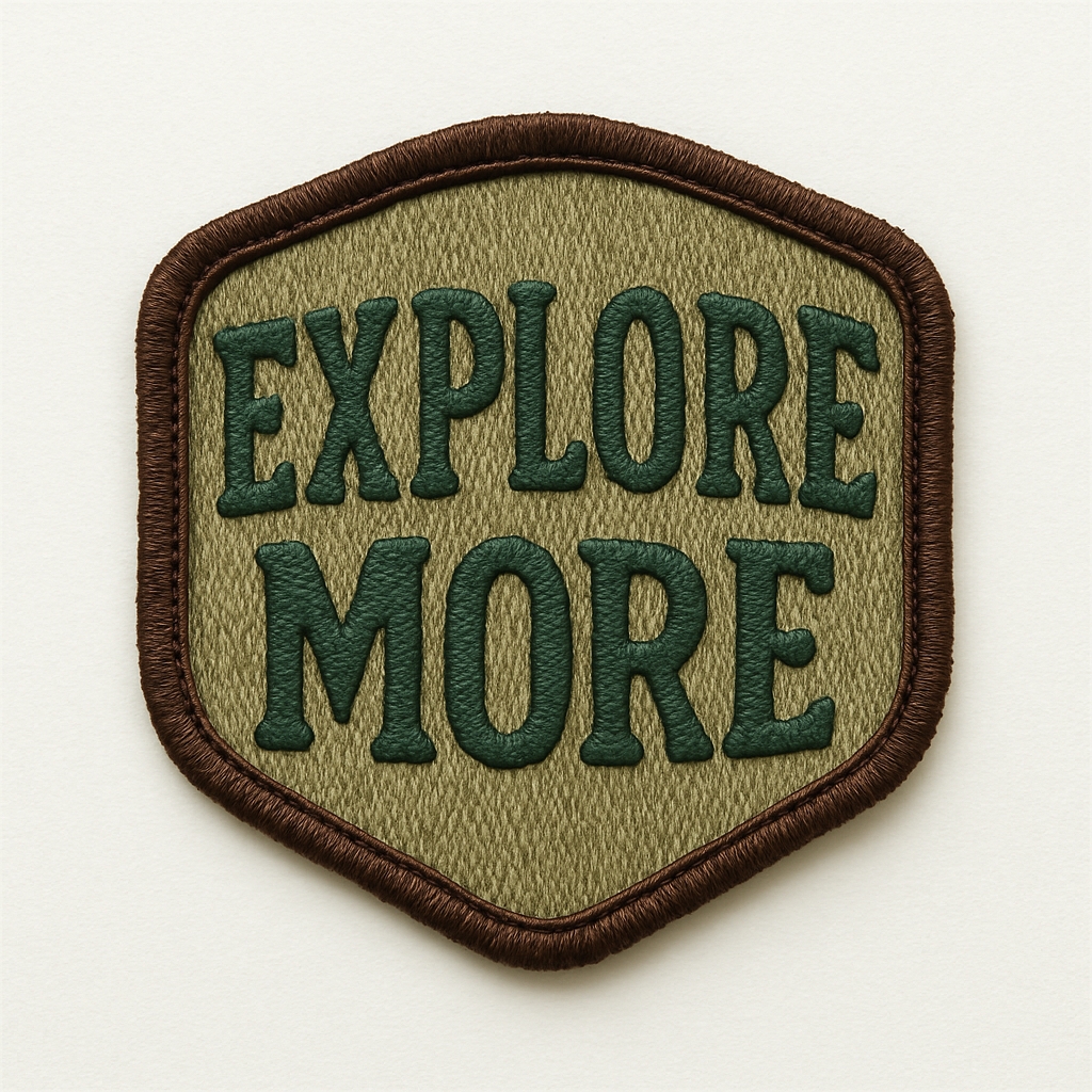 Embroidered Olive Green Explore More Patch for Hats