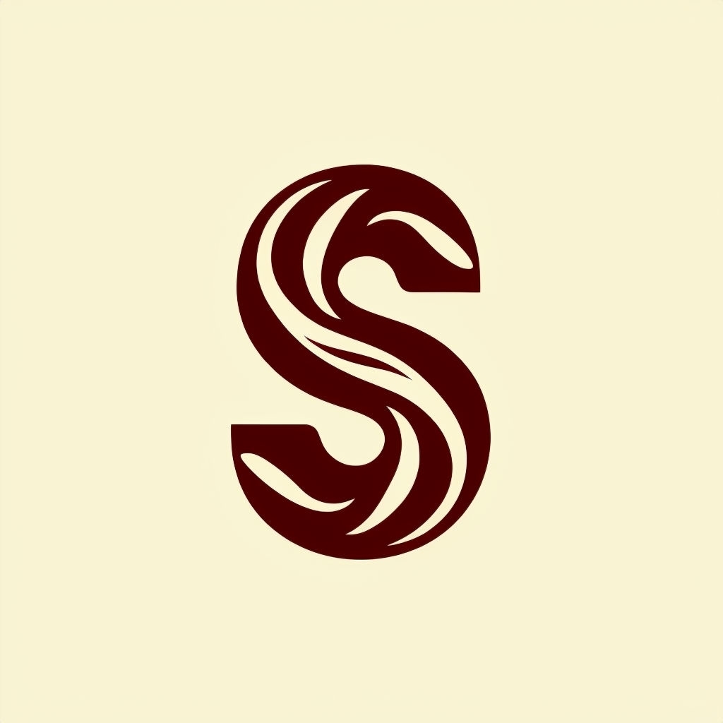 Stylish Intertwined Coffee Beans Monogram S Design Monogram