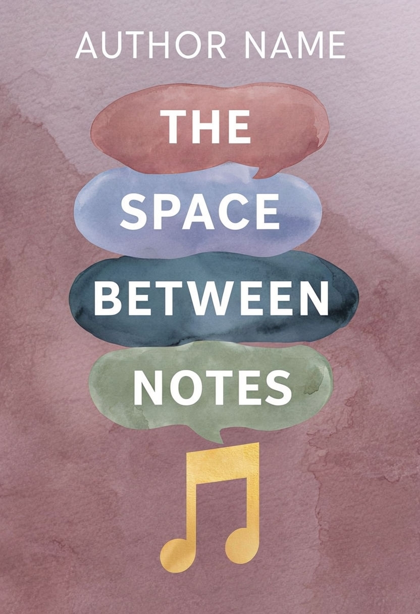 The Space Between Notes Modern EBook Cover Design with Bubbles