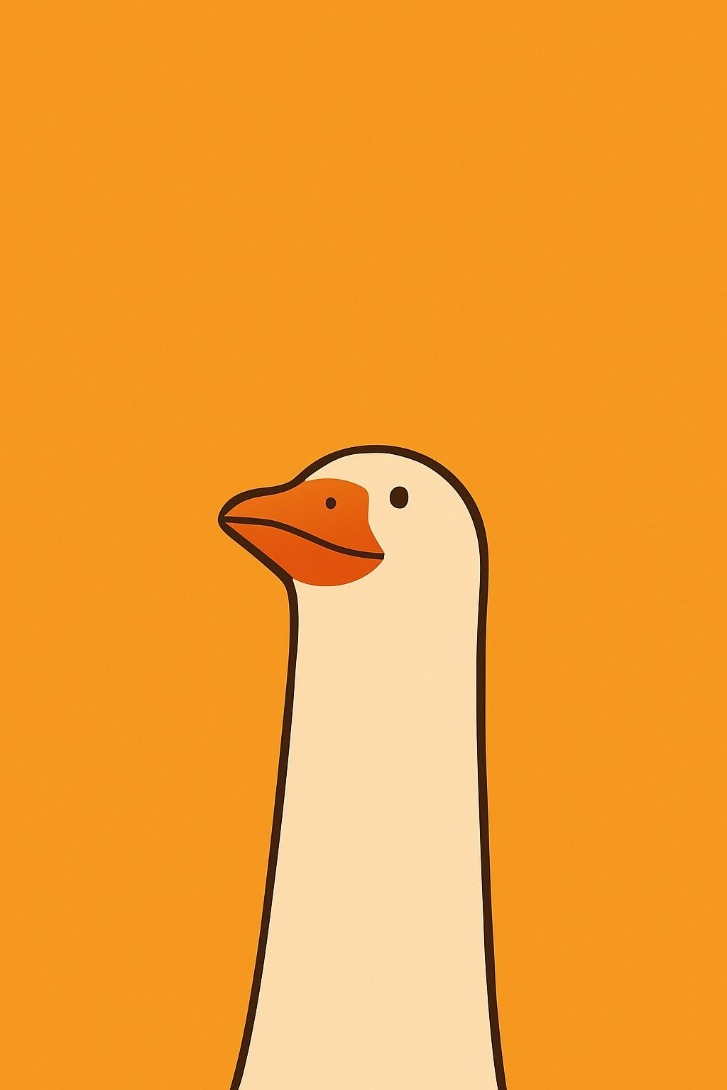 Minimalist White Goose Illustration on Orange Background T-Shirt