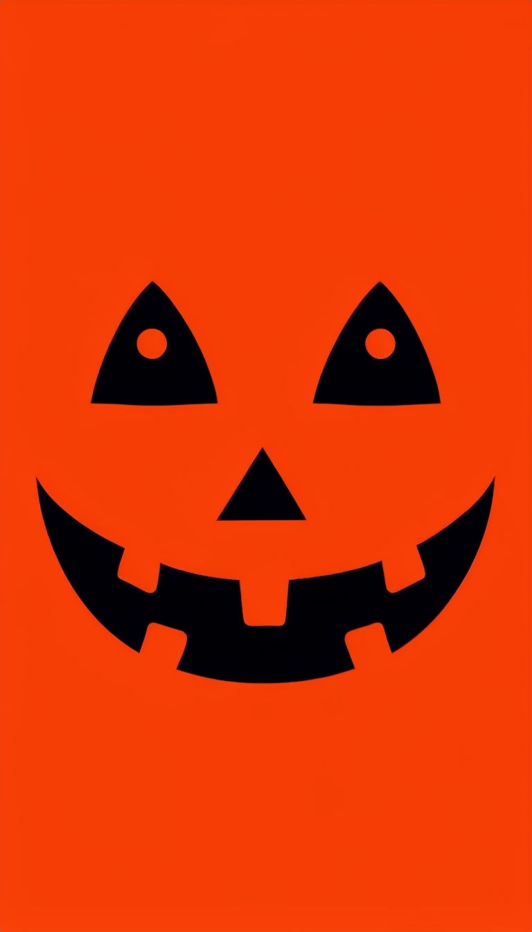 Stylized Jack-o'-Lantern Face Minimalist Phone Case Cover