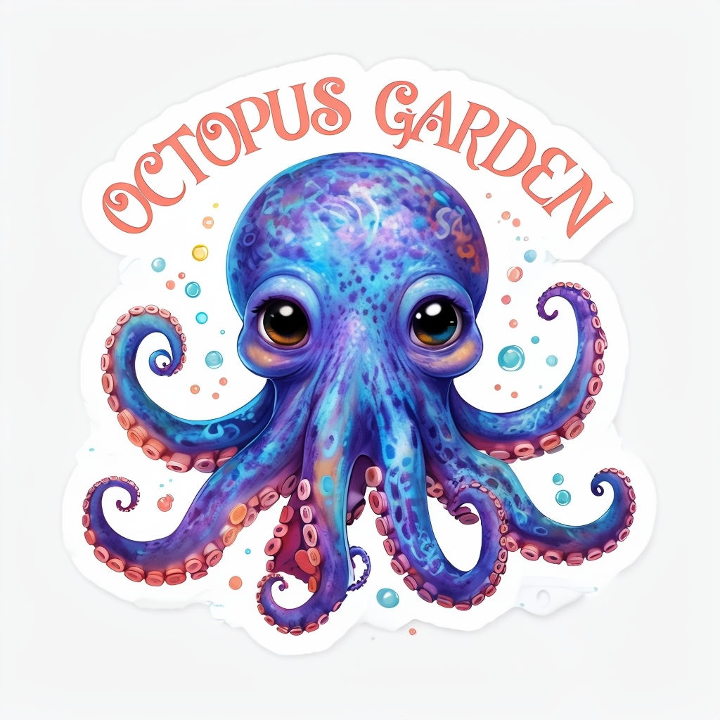 Friendly Colorful Octopus Garden Sticker