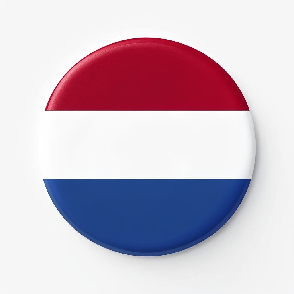 Dutch Flag Circular Icon Minimalist Design Sticker