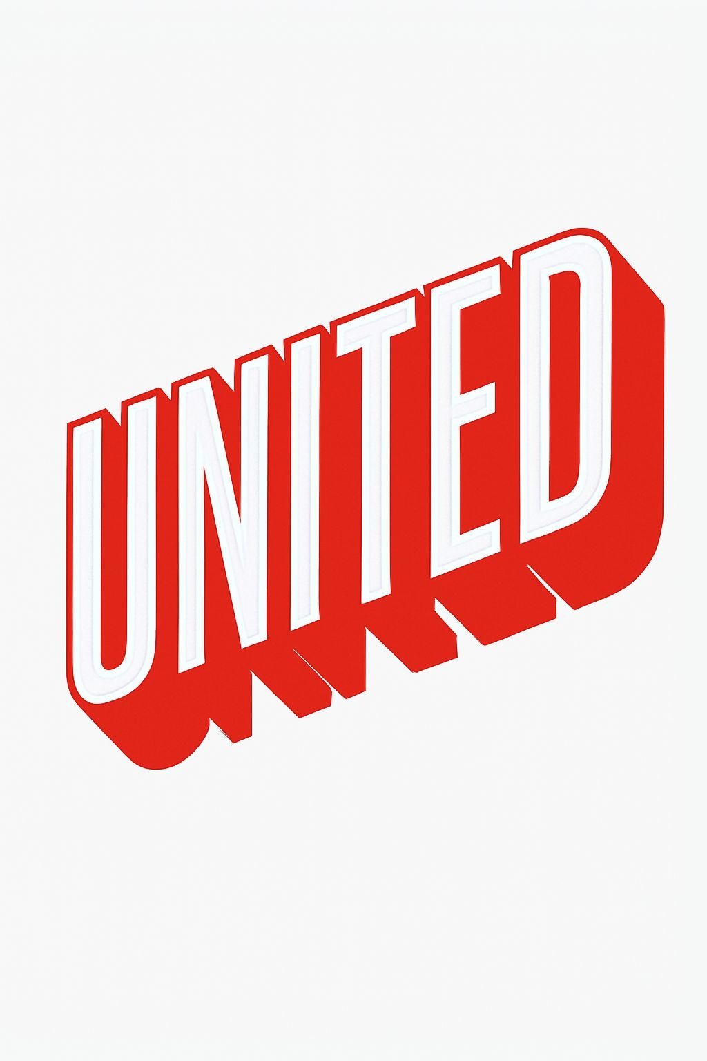 Bold United Typography with Vibrant Red Outlines T-Shirt
